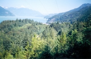 View of Howe Sound a short distance up the Deeks Lake Trail 2003-07.